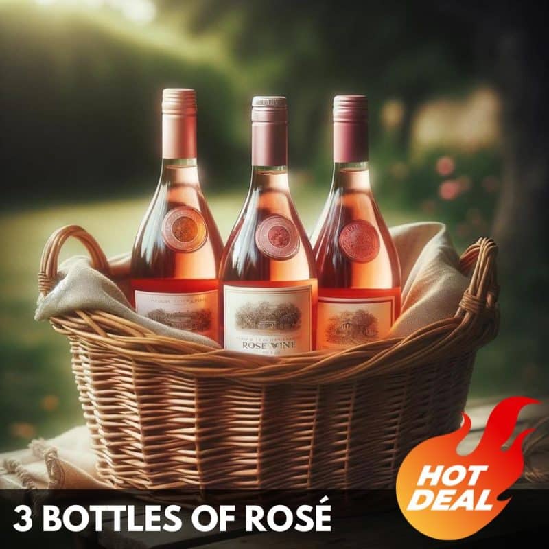 French-Kiss-Rose-Trio 3 bottles of Rosé wine in Thailand.