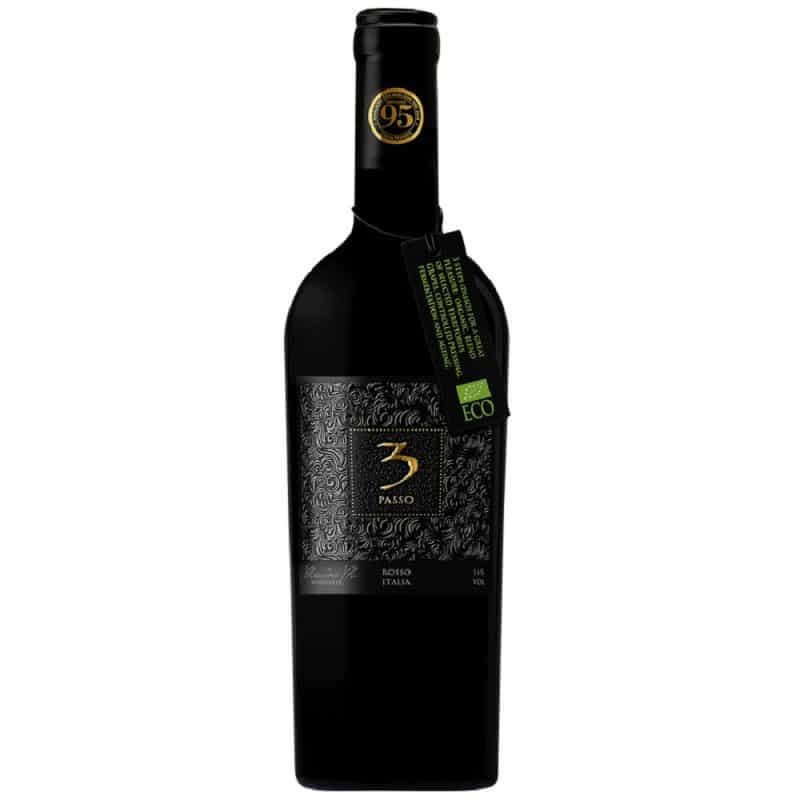 3 Passo Rosso Vino d'Italia Biologico (Negroamaro-Syrah) is a Full-Bodied Red Wine from Italy