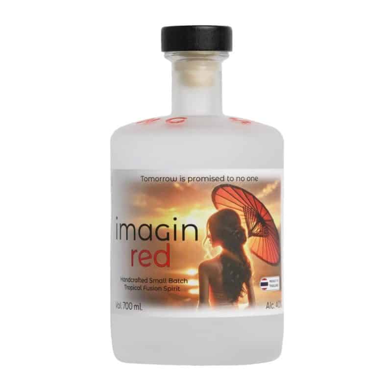 Imagin-Red-Tropical-Fusion-Gin Imagin Red - Tropical Fusion Gin is a bold and vibrant celebration of tropical creativity, blending the luscious sweetness of strawberries and cranberries with the floral elegance of roselle and red damask rose. A subtle hint of chili
