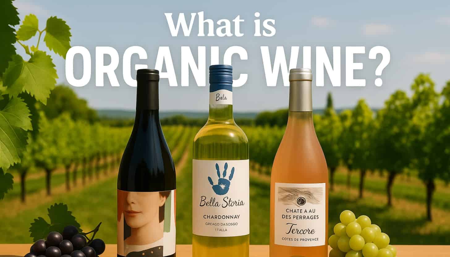 Organic wines are produced from grapes grown without the use of synthetic chemicals, such as pesticides, herbicides, fungicides, and artificial fertilizers