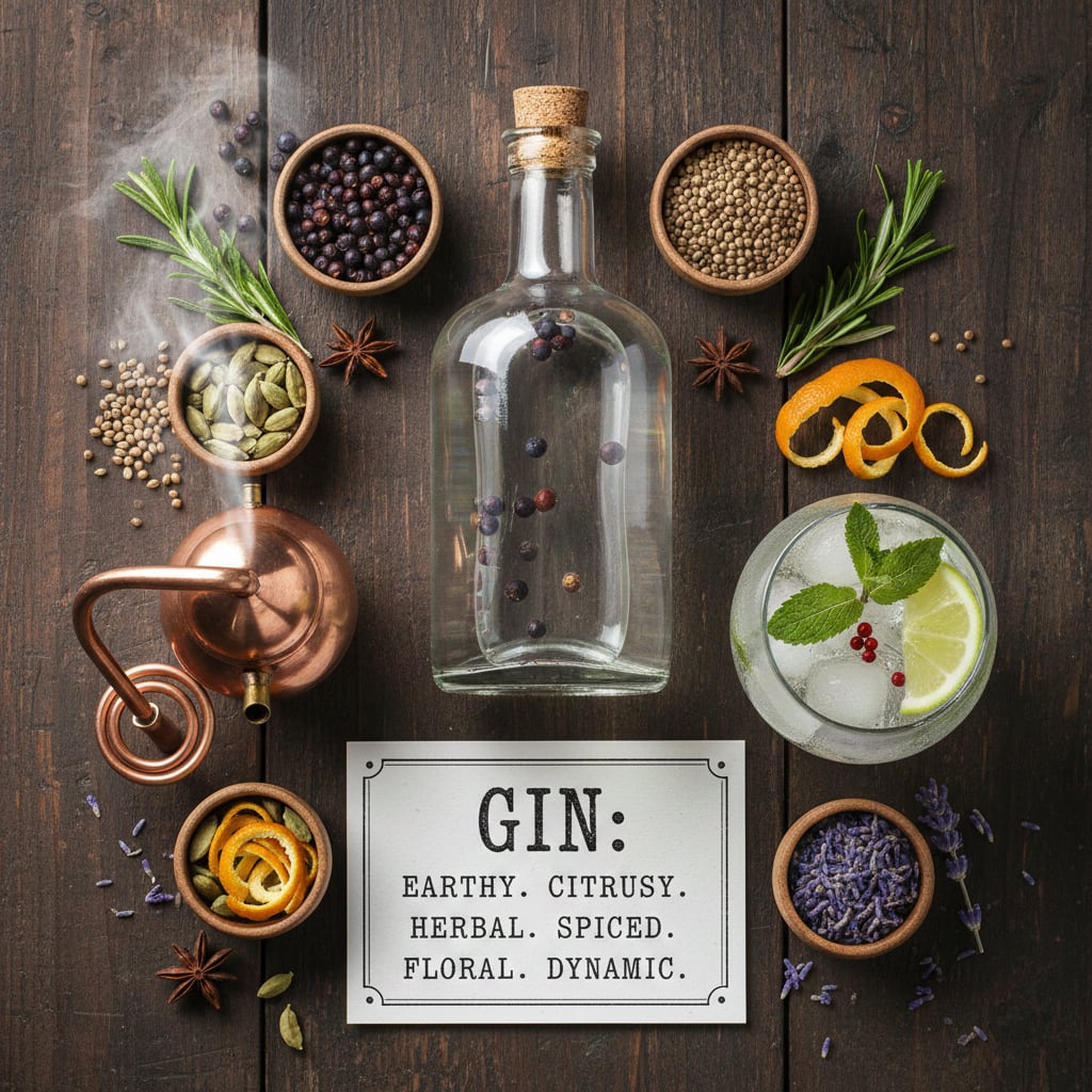 A bottle of Gin and recipe in Thailand.