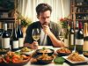 A man trying to decide on the perfect wine to pair with Thai food